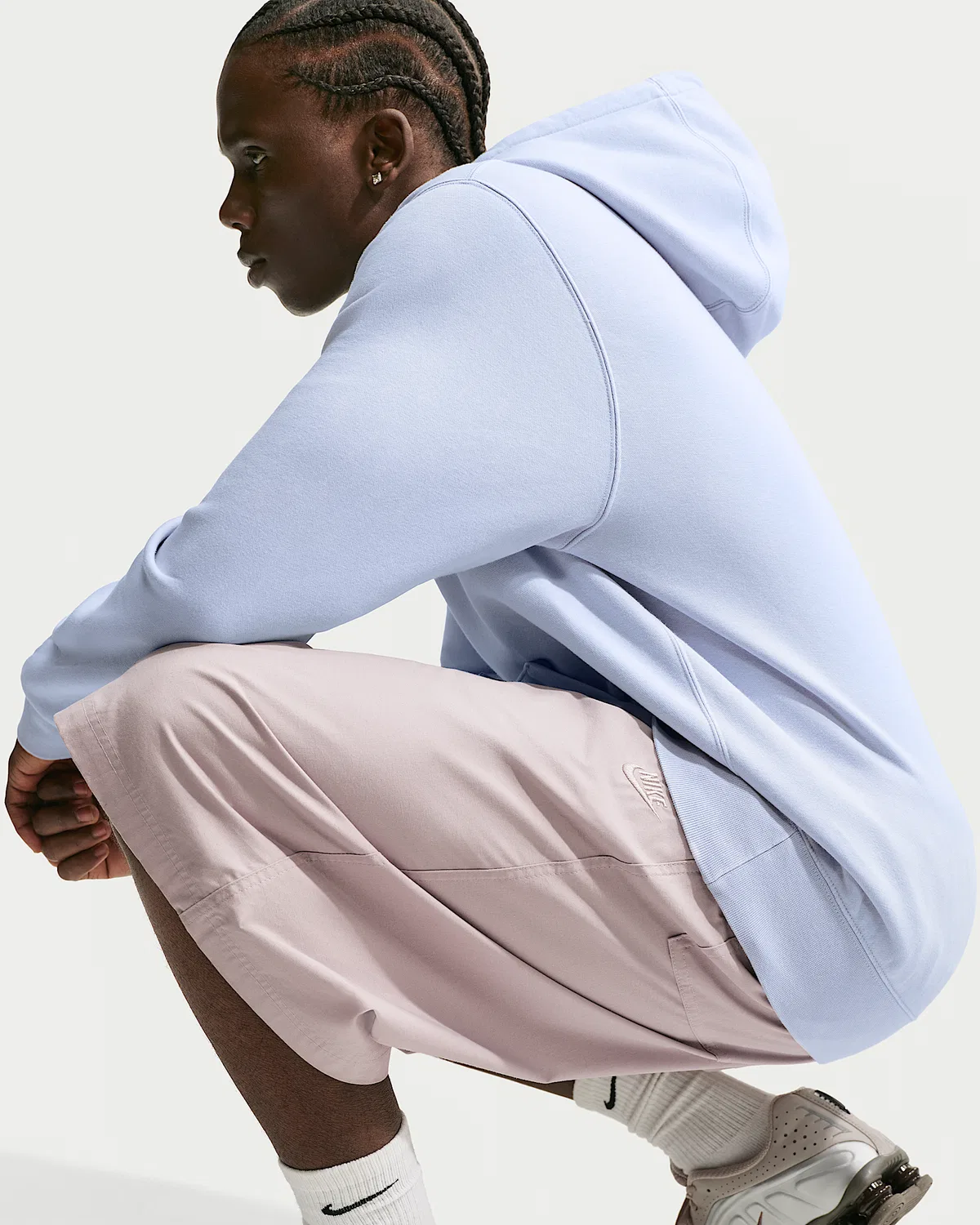 Мужская флисовая худи Nike Sportswear Club с эффектом состаривания, Ghost/Ghost — фото 3