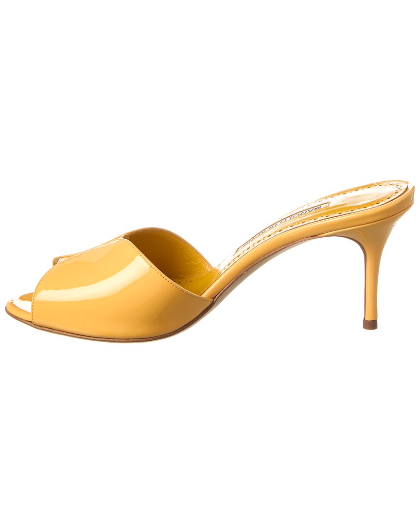 Лакированные сандалии Manolo Blahnik Houramu 70, желтый — фото 2