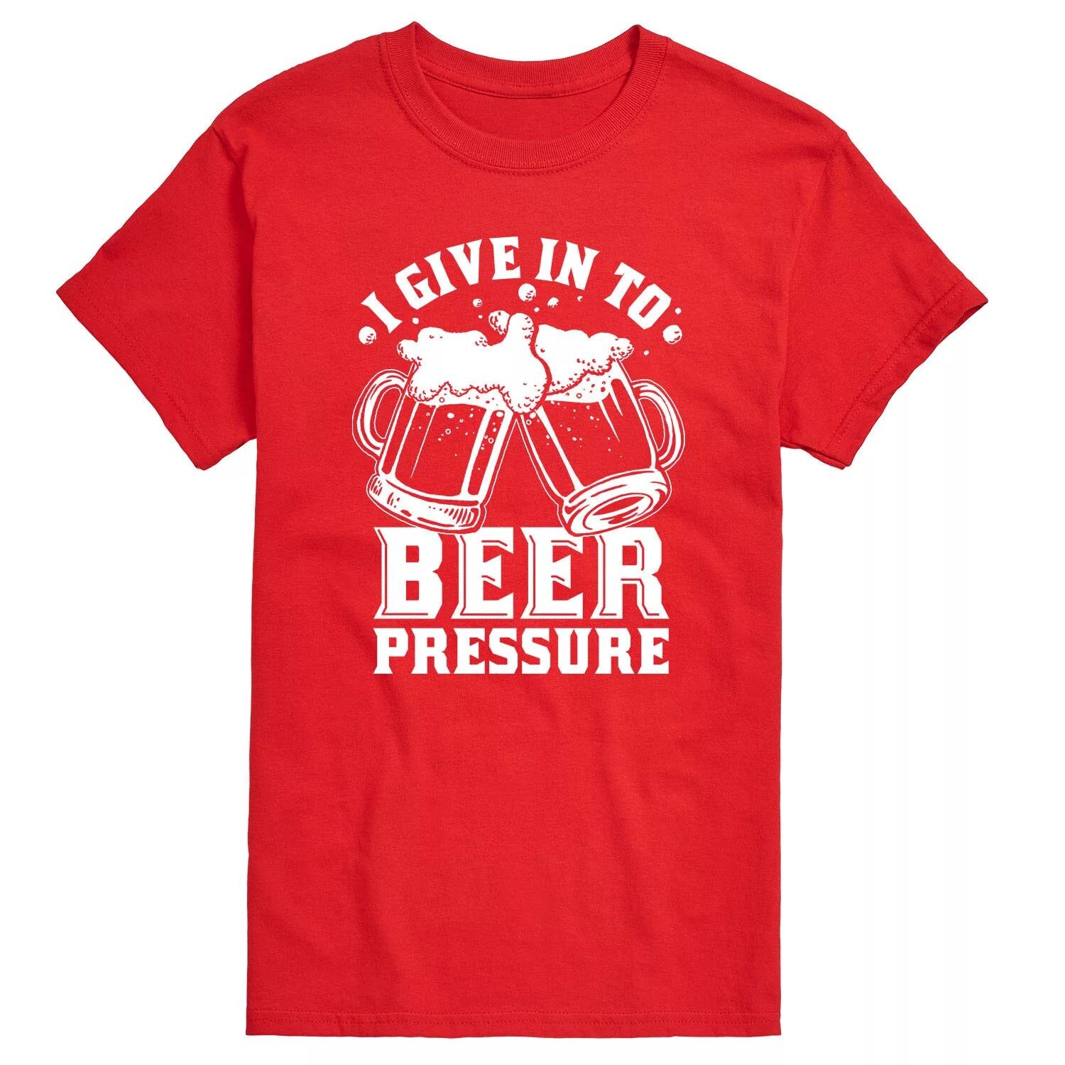 

Футболка с графическим изображением Big & Tall Beer Pressure License, красный
