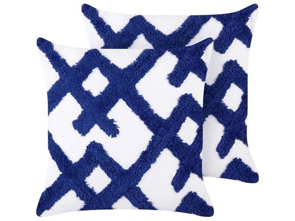 

Подушка Beliani 2 шт HAZEL, 45x45x45 см, синий/белый