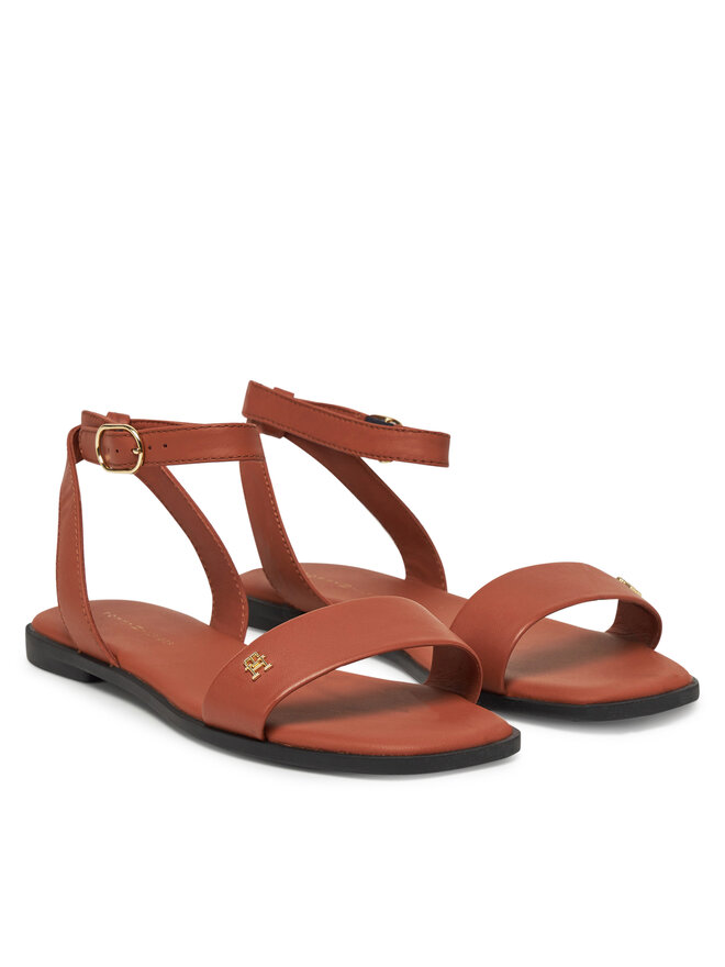 Сандалии Ankle Strap Leather Sandal FW0FW08422 Tommy Hilfiger, коричневый — фото 2
