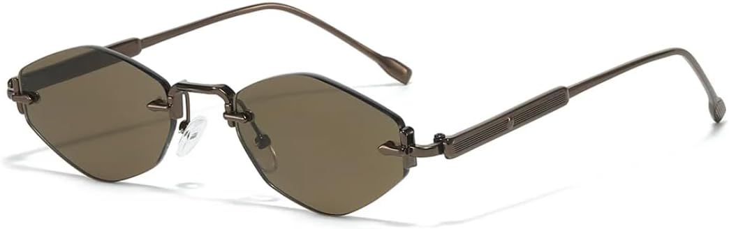 

Роскошные женские солнцезащитные очки в тонкой оправе с градиентным бриллиантовым покрытием; роскошные мужские солнцезащитные очки в металлической оправе с защитой от УФ-излучения UV400 TKKTLLT, Bronze Tea