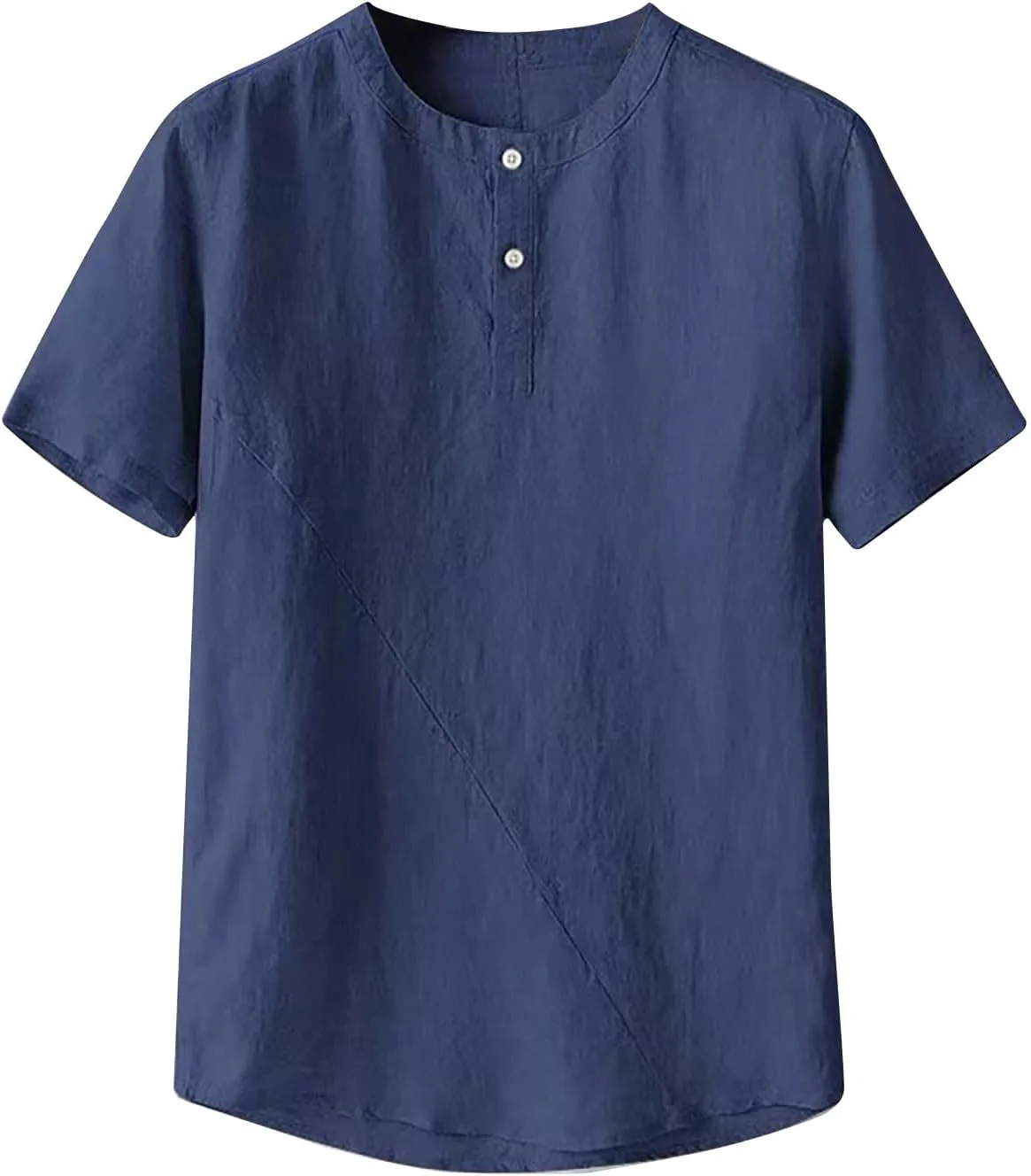 

Мужская футболка хенли из хлопка и льна с коротким рукавом TXGMNA