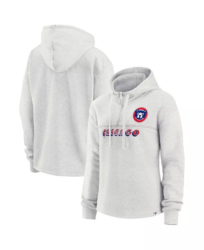 

Женская толстовка с капюшоном на молнии Chicago Cubs True Classics Legacy овсяного цвета Fanatics