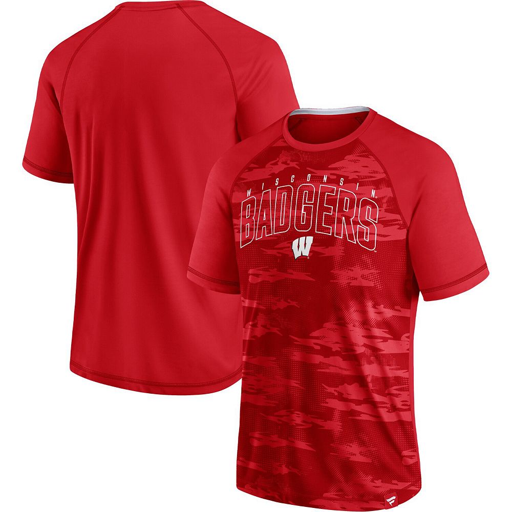 

Мужская футболка реглан Fanatics Red Wisconsin Badgers с контуром арки, цвет Wis Red