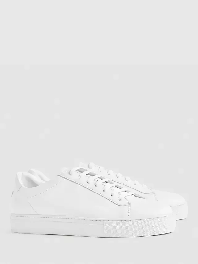 Кожаные кроссовки Финли Reiss, White — фото 4