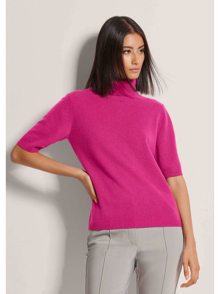 

MADELEINE Роскошный вязаный свитер с высоким воротником цвета фуксии