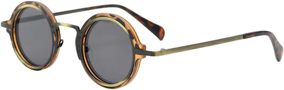 

Солнцезащитные очки MUTYNE в стиле ретро для женщин, панк-стиль, металлические круглые, винтажные, мужские, с леопардовым принтом, зеленые, UV400, Leopard With Gray