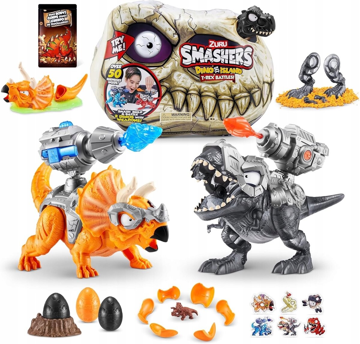 

ZURU Smashers DINO ISLAND ОГРОМНОЕ ЯЙЦО-ЧЕРЕП 50 СЮРПРИЗОВ