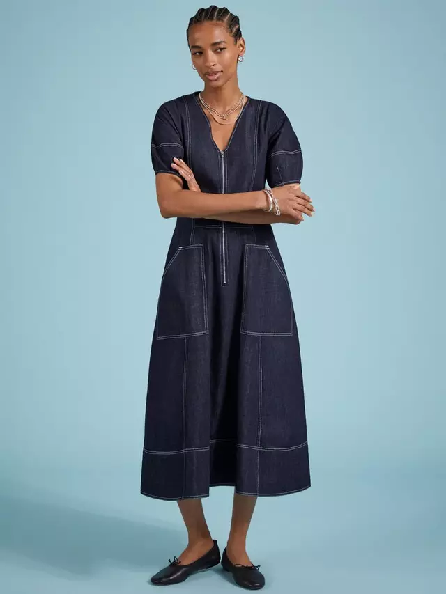 

Платье Baukjen Coralie Organic Cotton Denim, цвет dark blue