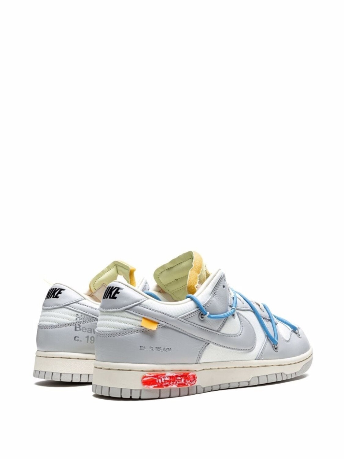 Nike кроссовки Dunk Low Lot 15 of 50 из коллаборации с Off-White, белый — фото 3