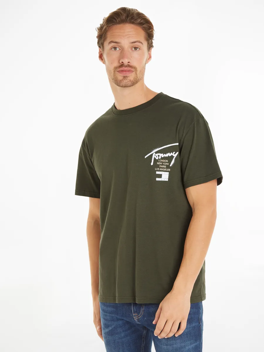 

Футболка Tommy Jeans Plus "TJM REG GRAFFITI SIG TEE EXT", большие размеры с принтом, зеленый