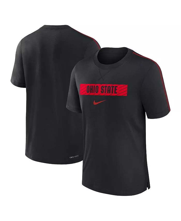 

Мужская футболка Ohio State Buckedges 2024/25 Sideline Player Performance Tri-Blend Nike, черный