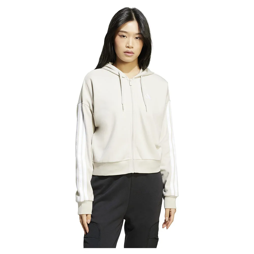 

Толстовка adidas Essentials 3 Stripes French Terry full zip, бежевый