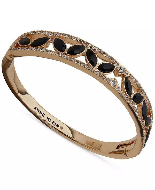 

Женский браслет-браслет с золотистыми кристаллами в коробке Anne Klein, jet