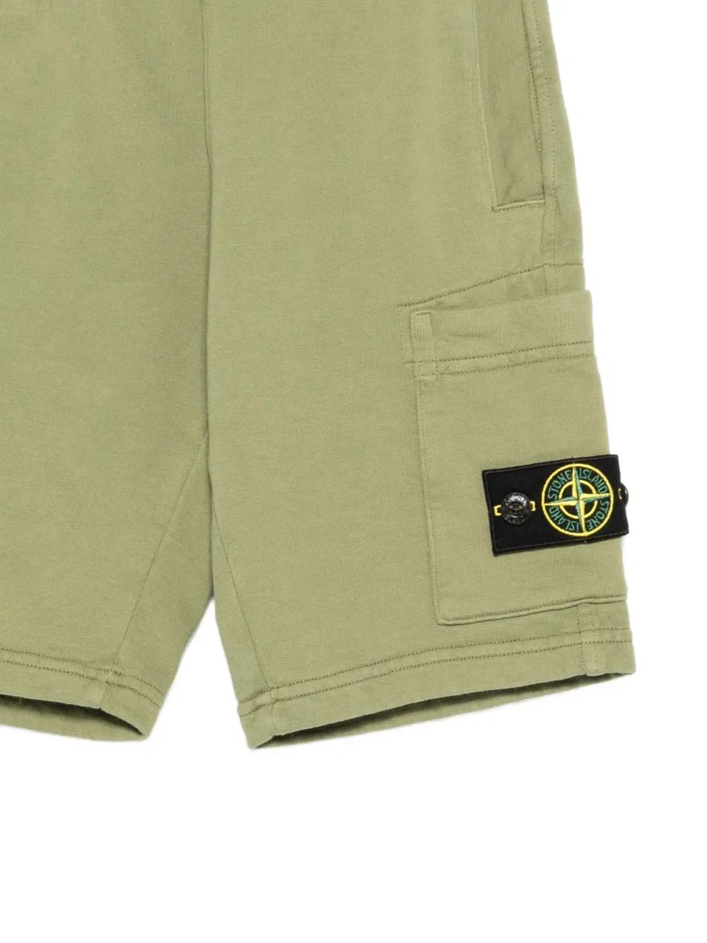 Шорты с нашивкой логотипа Stone Island Junior, зеленый — фото 3