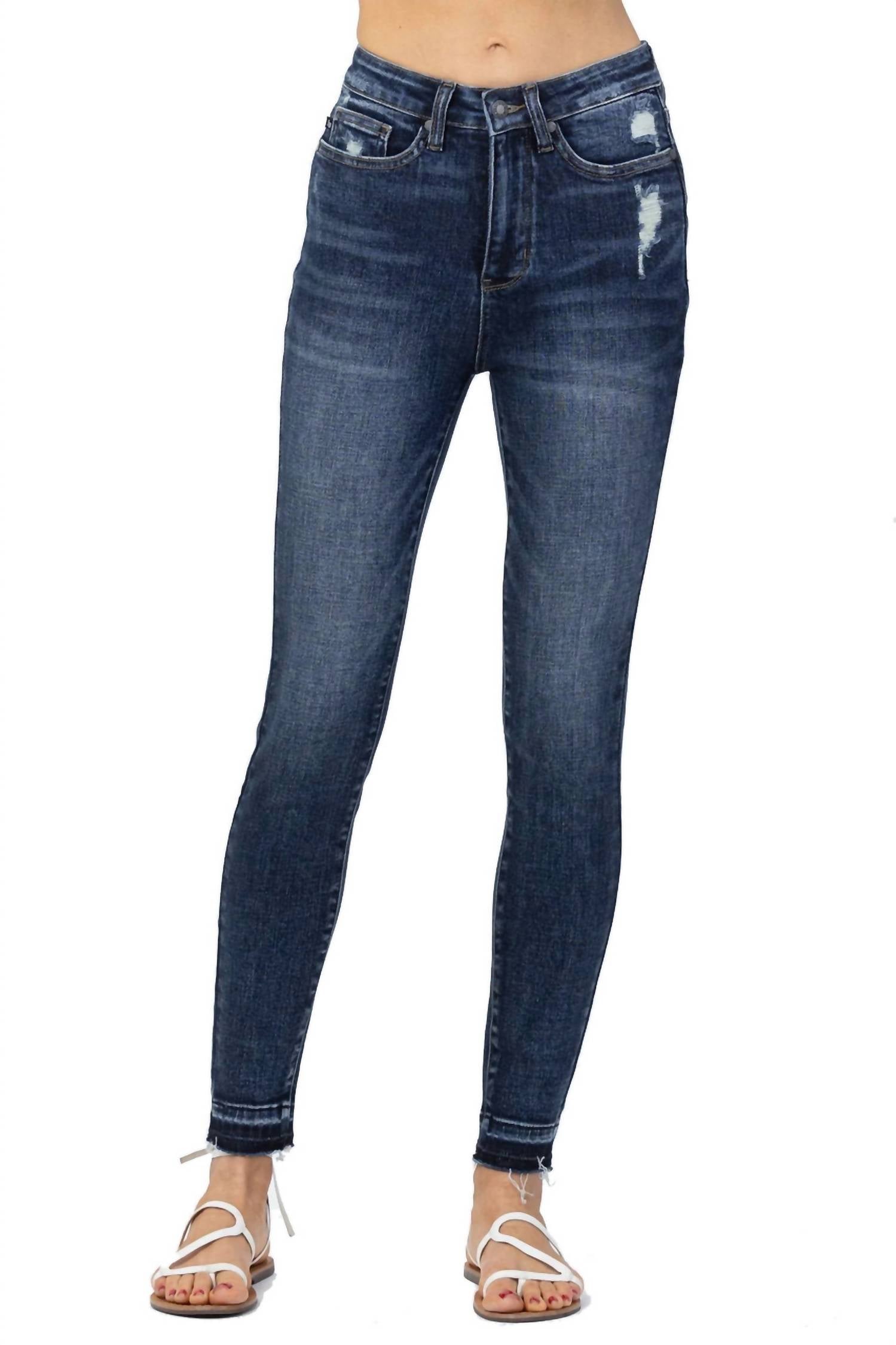 

Джинсы Skinny с высокой талией и утягивающим эффектом в синем цвете Judy Blue