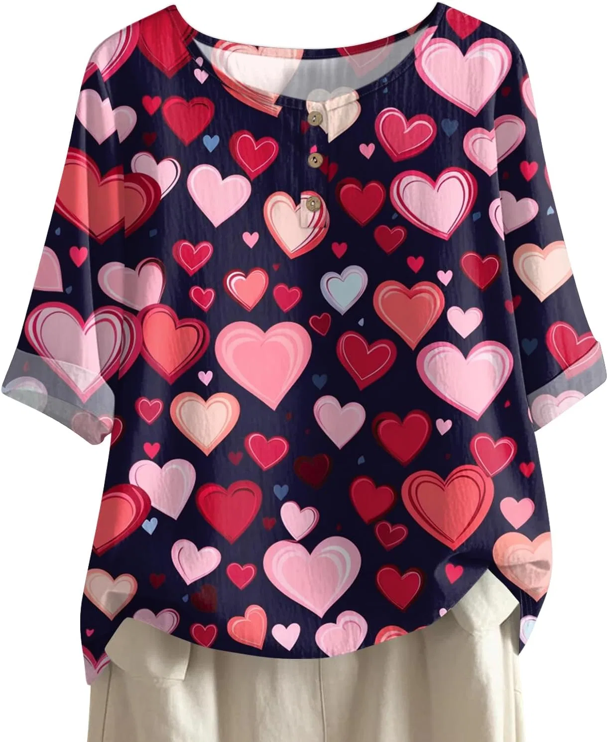 Блуза с коротким рукавом, женская, Valentine's Day, 2-dark Purple
