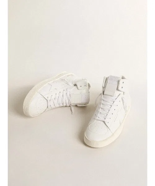 Мужские высокие кроссовки Stardan из экокожи Golden Goose белые — фото 2