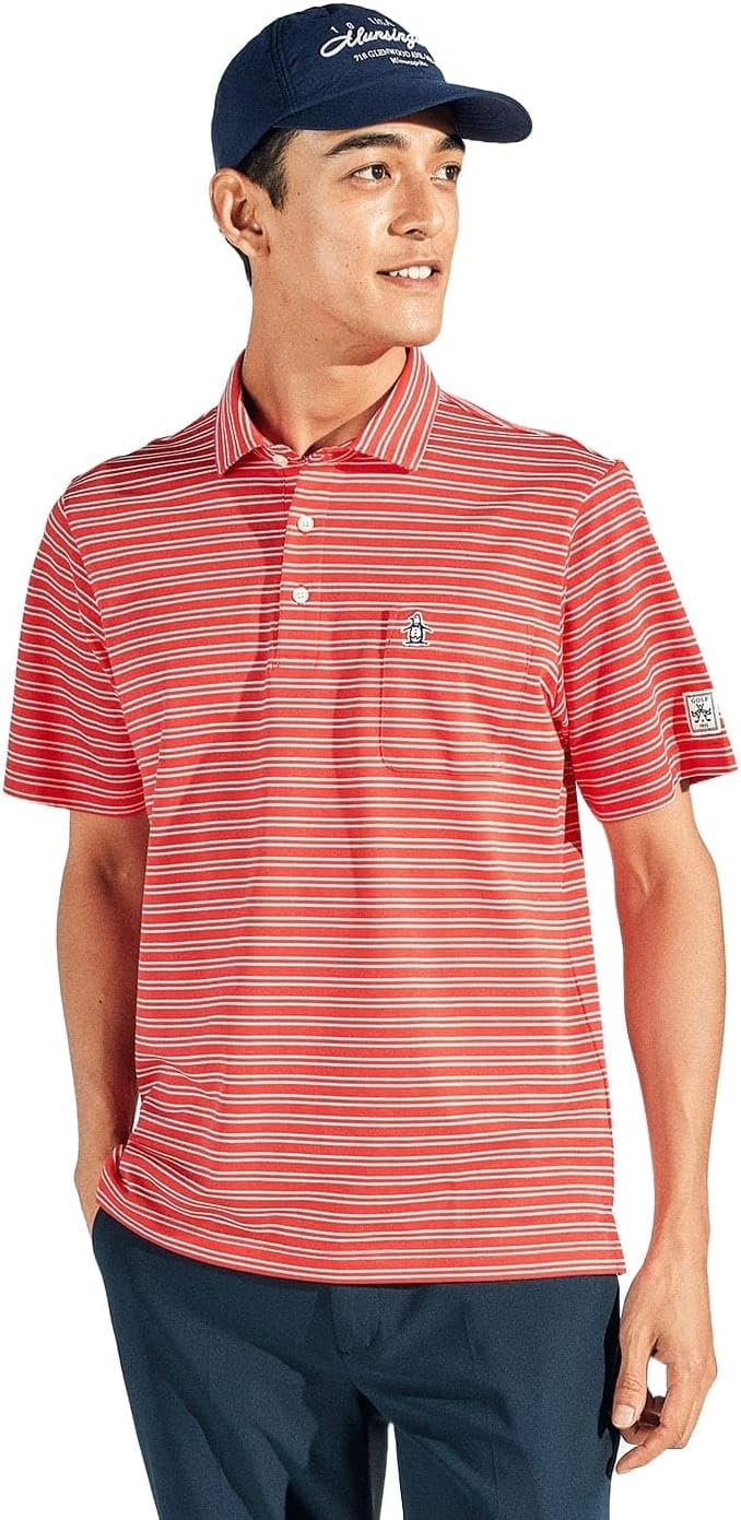 

Мужская рубашка с коротким рукавом Munsing Wear MG5SHS24M, воротник, пике-кайм, влагоотводящая, быстросохнущая, солнцезащитная, для игры в гольф Munsingwear, красный