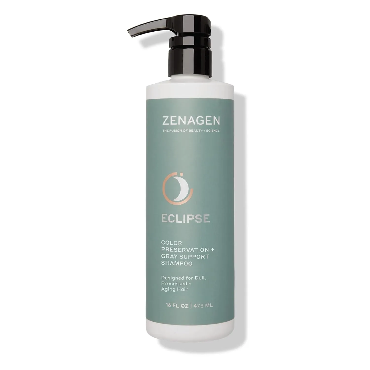 ZENAGEN Eclipse Color Preservation + Gray Support шампунь для сохранения цвета и уменьшения седины, питает и укрепляет волосы, на растительной основе, для всех типов волос 473 мл (1 шт.)