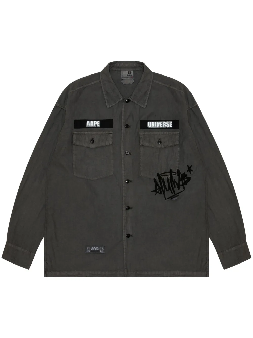 

Рубашка с логотипом AAPE BY *A BATHING APE, черный