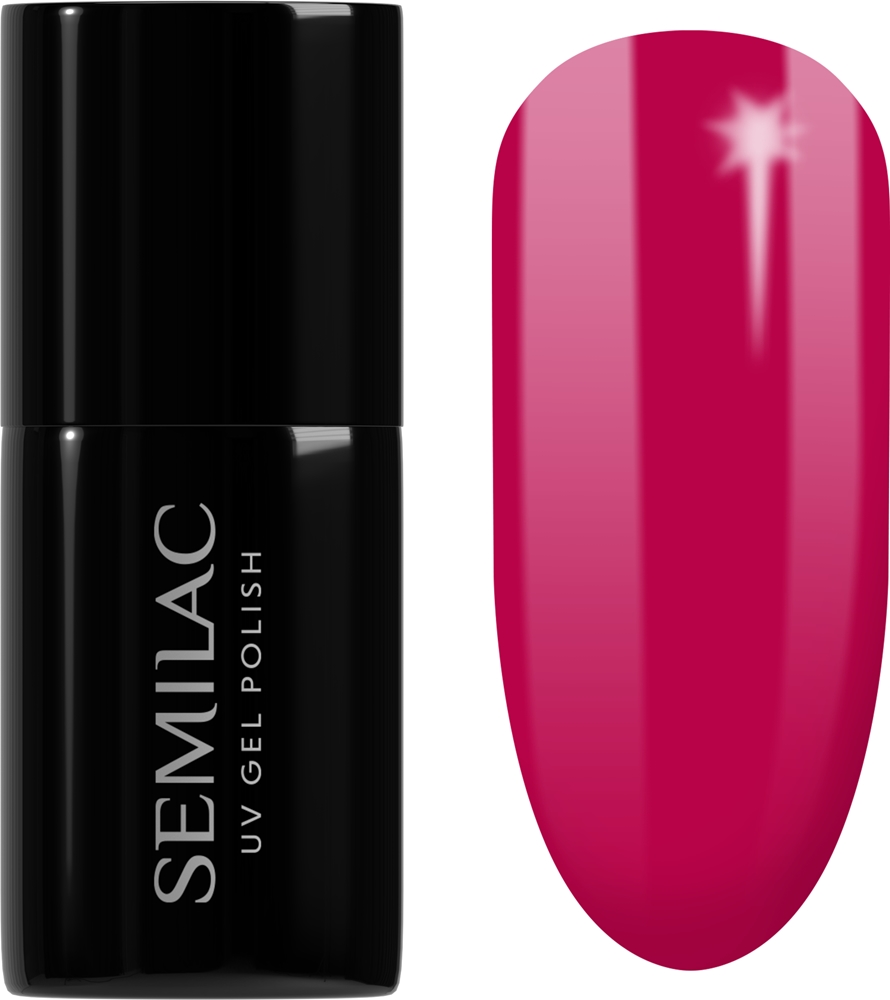 

Уф-Гибридный гель-лак для ногтей с тропическими напитками Semilac, atspalvis 103 elegant raspberry 7 мл