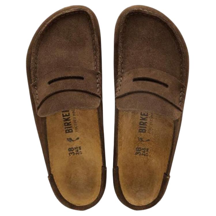 Birkenstock Naples устойчивые к истиранию закрытые тапочки Unisex Coffee Regular Loose Fit — фото 4