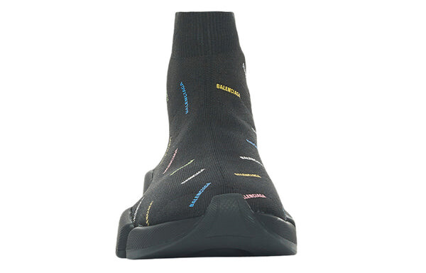 Кроссовки speed 2.0 sneakers 'recycled knit black with multicolor allover logo' Balenciaga, черный — фото 3
