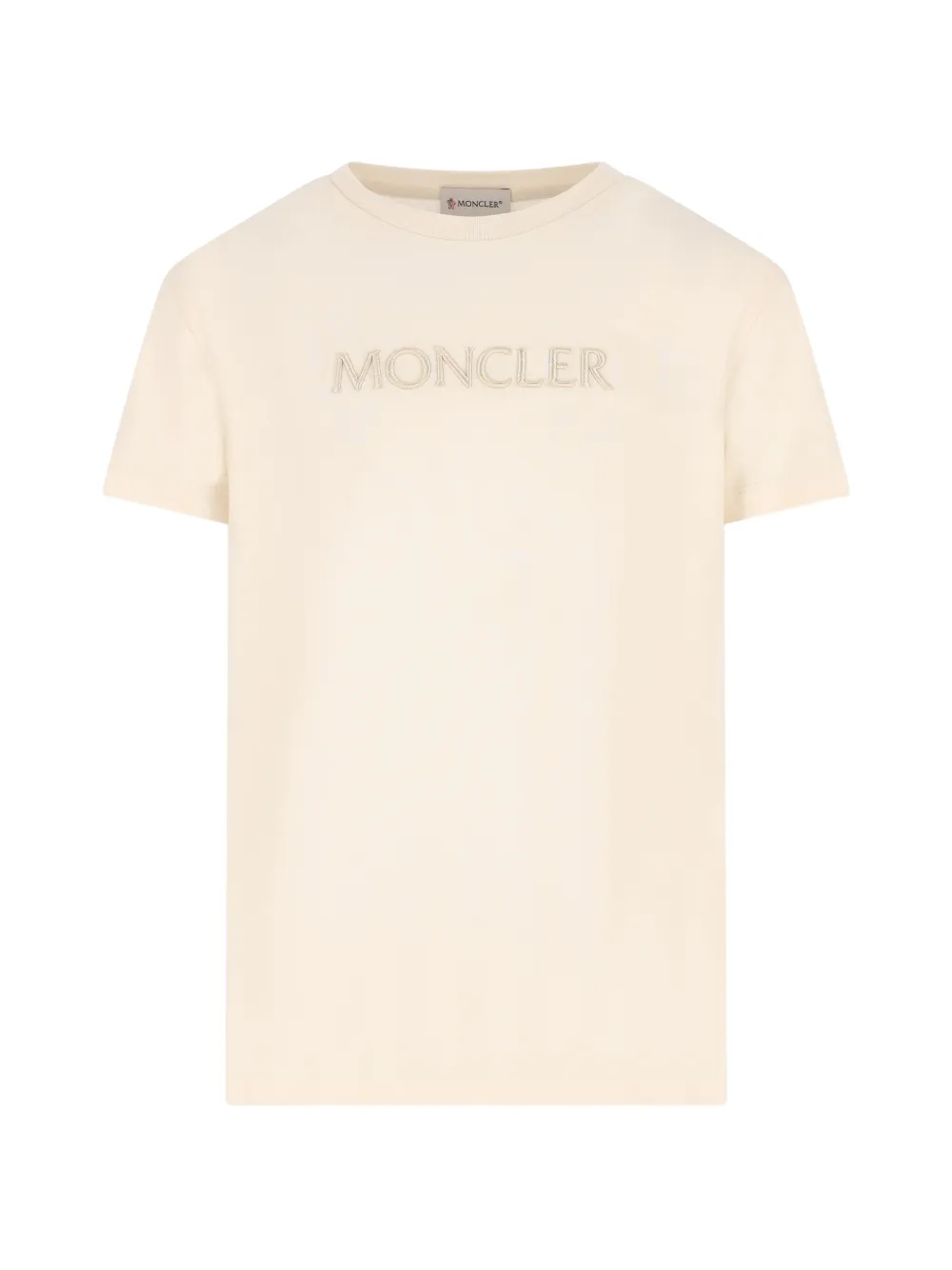 

Футболка с вышитым логотипом Moncler Enfant, бежевый
