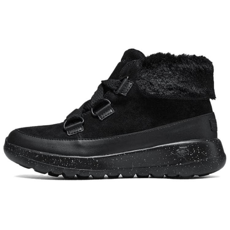 Зимние сапоги женские Skechers износостойкие короткие, черный