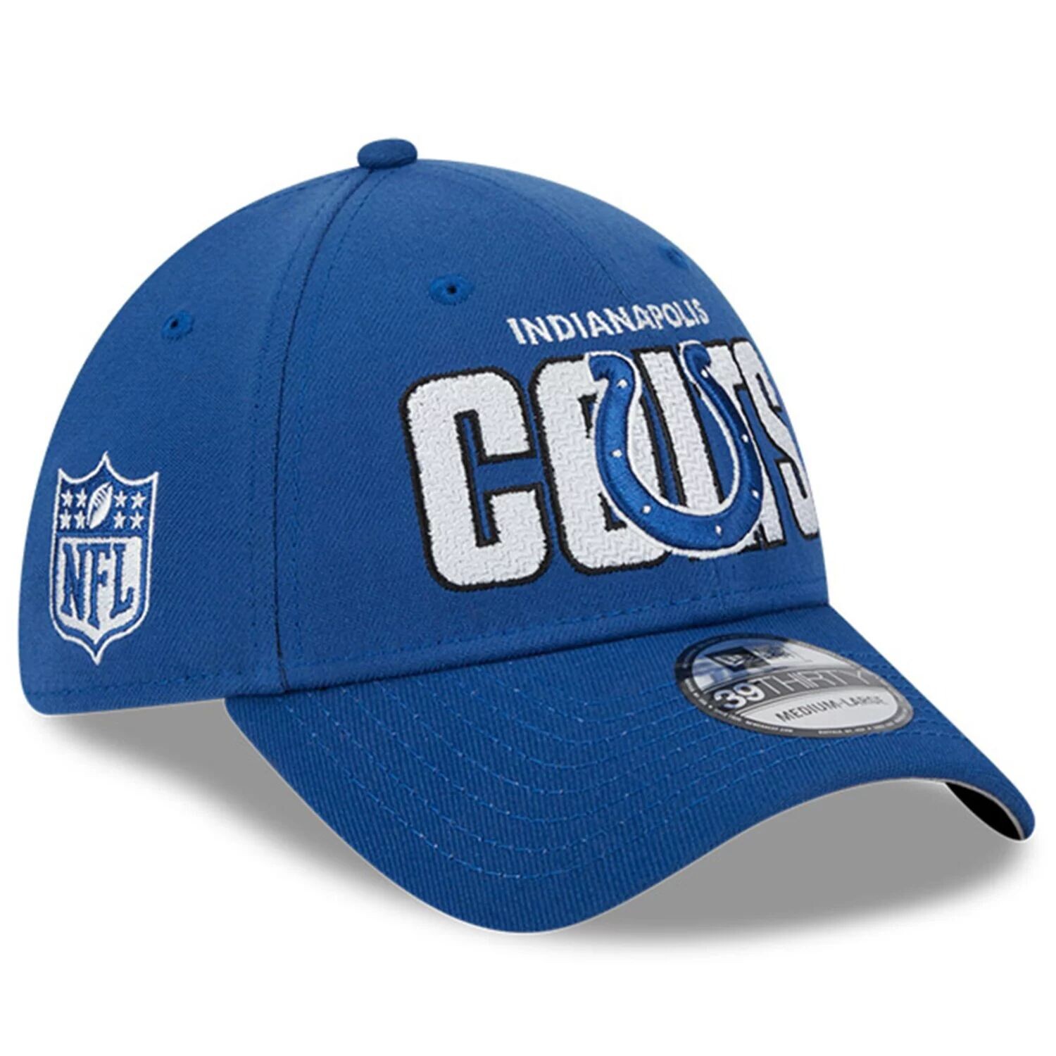 

Мужская гибкая кепка New Era Royal Indianapolis Colts 2023 NFL Draft 39THIRTY