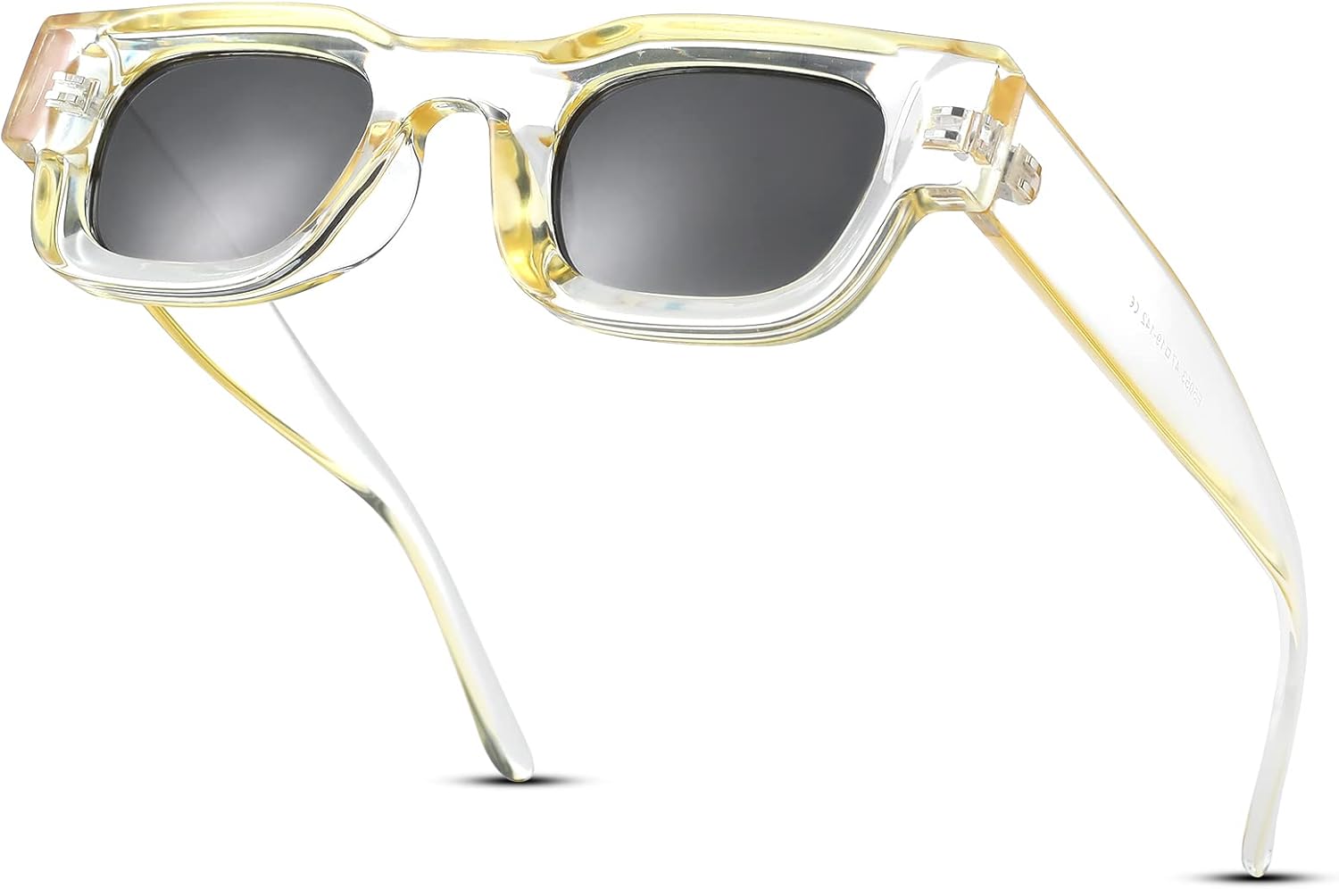 

Солнцезащитные очки Hycredi прямоугольной формы для женщин и мужчин, массивные квадратные поляризованные солнцезащитные очки в стиле ретро 90-х, защита UV400, C8* Transparent Yellow/Grey