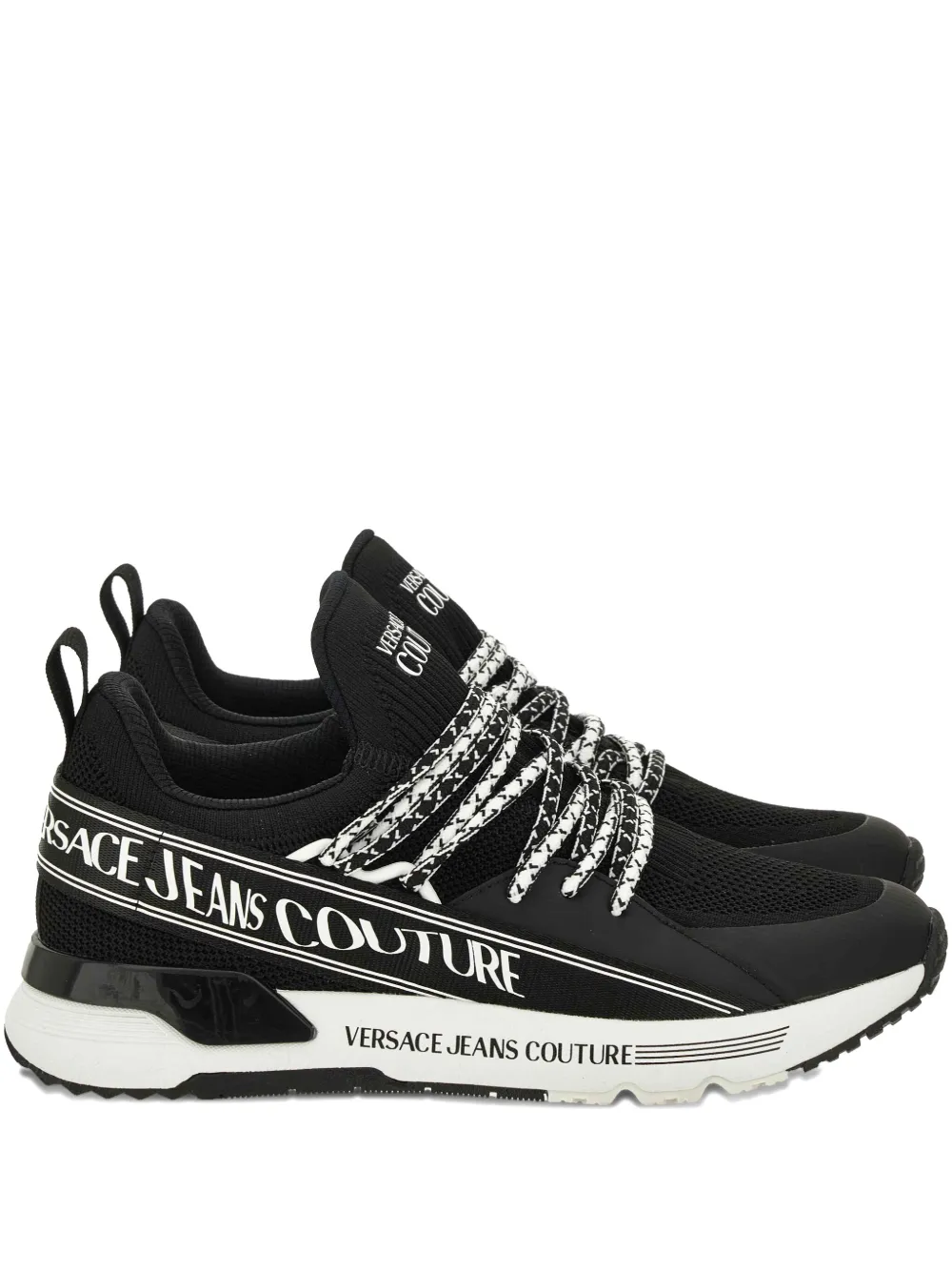 

Кроссовки с логотипом на шнуровке Versace Jeans Couture, черный
