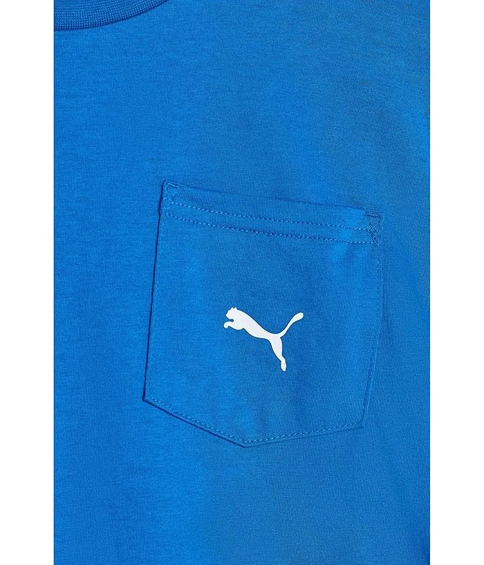 Комплект из футболки и шорт с карманом синий PUMA Kids, Jasmine Flower/Vapor Gray — фото 3