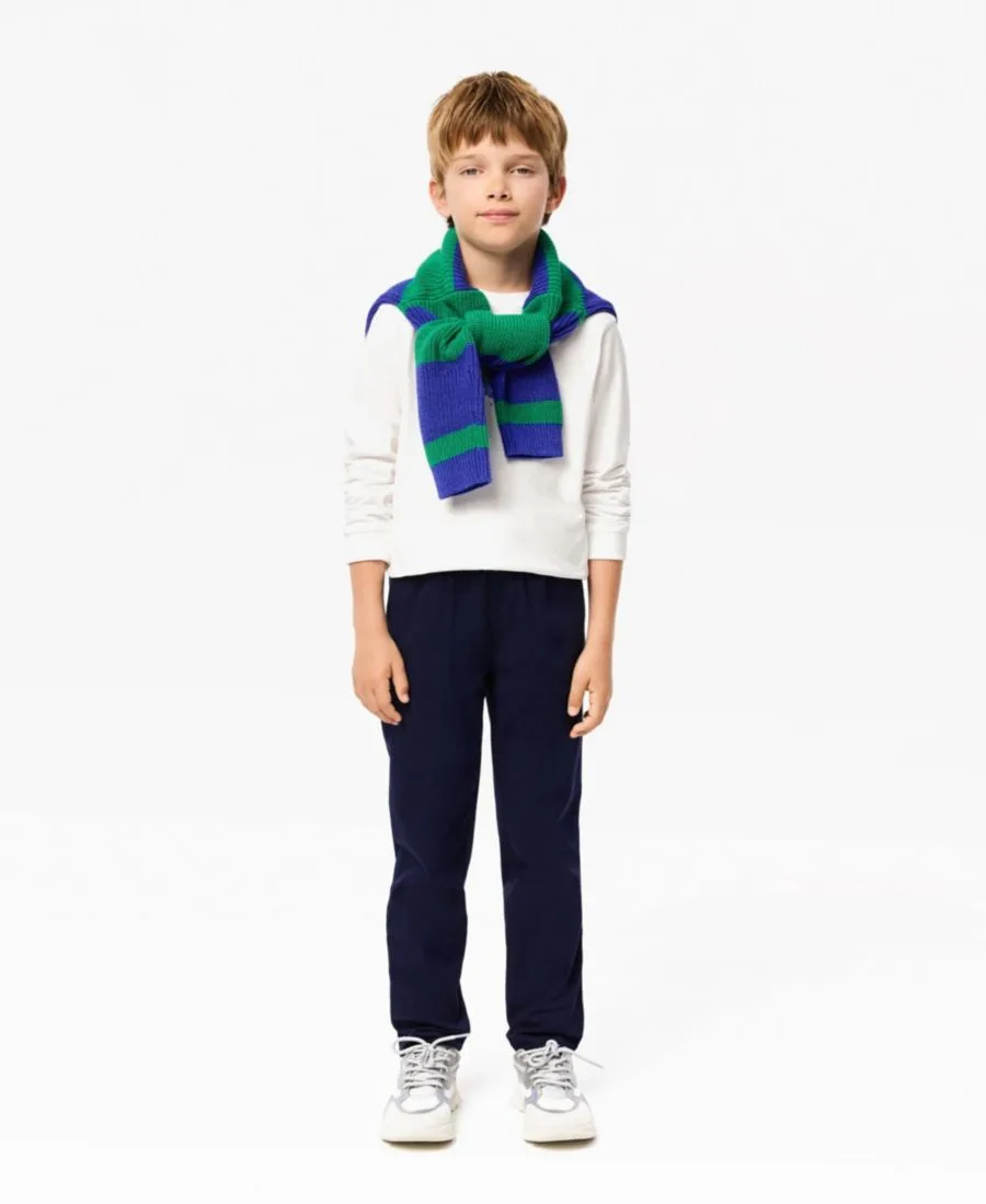 Брюки из эластичной саржи для мальчиков 8-18 лет Lacoste, темно-синий
