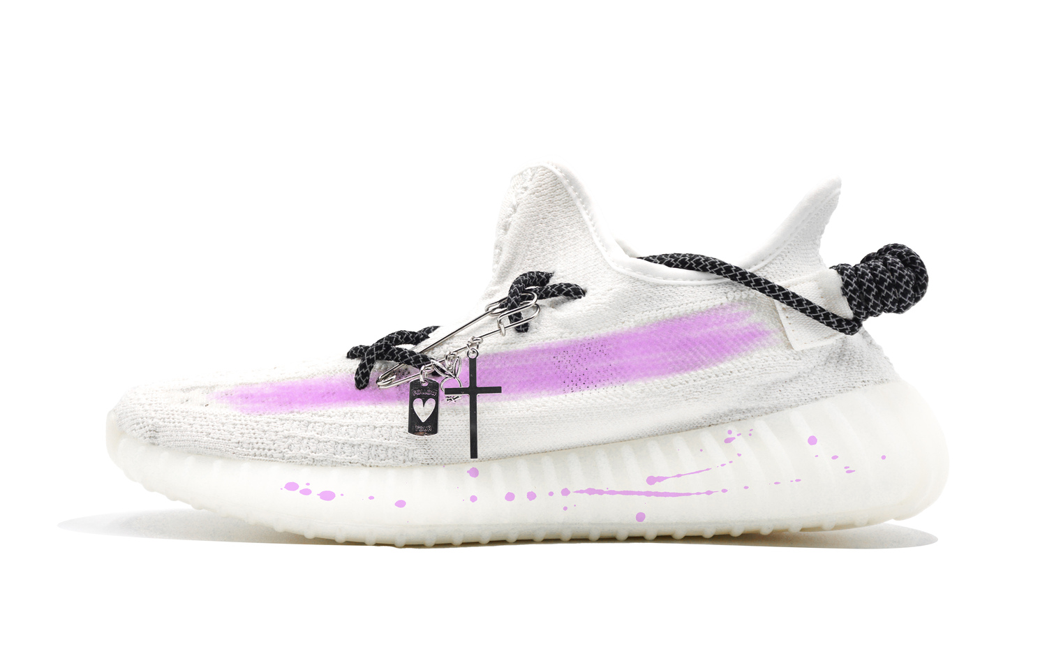 

Adidas Originals Yeezy Boost 350 V2 низкие повседневные кроссовки унисекс белые фиолетовые, цвет White Purple
