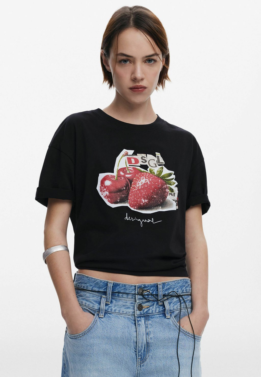 

Футболка с принтом FRUIT LOGO Desigual, коричневый