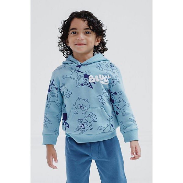 Комплект Bluey: худи и брюки из флиса Imagikids, Grey Blue — фото 2