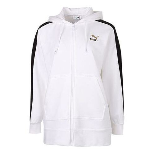 

Куртка full-zip sleeve striped jacket 'white black' Puma, белый