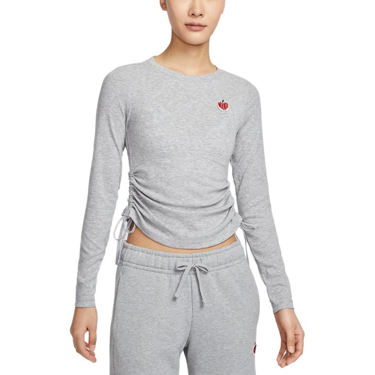 Футболка спортивная женская dark gray mixed color Nike, темно-серый — фото 3