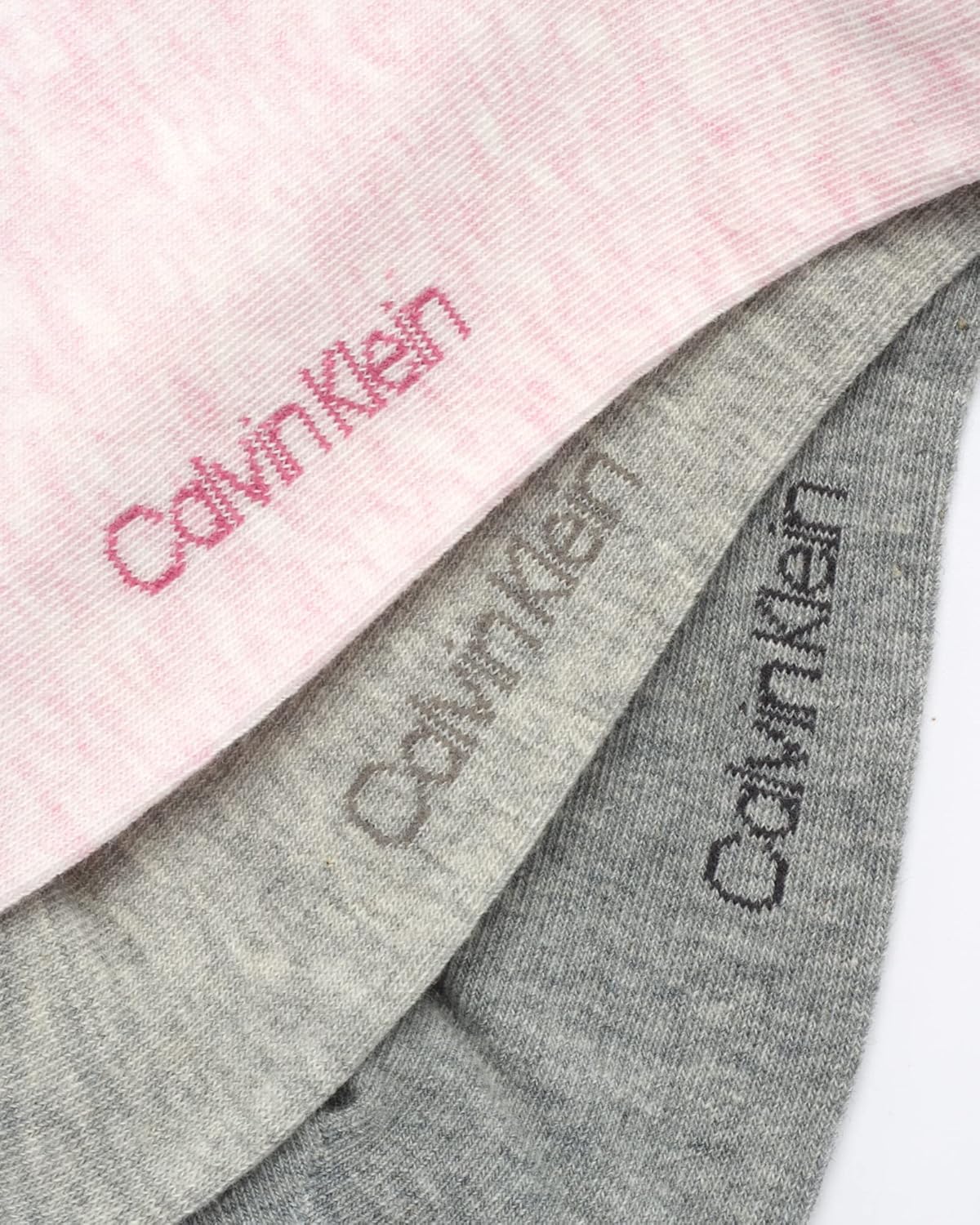 Женские носки Calvin Klein Crew Socks - 3 пары мягких хлопковых носков с отворотами на манжетах, мини/средней длины, для женщин (размер обуви: 4-10), Pink/Grey — фото 4