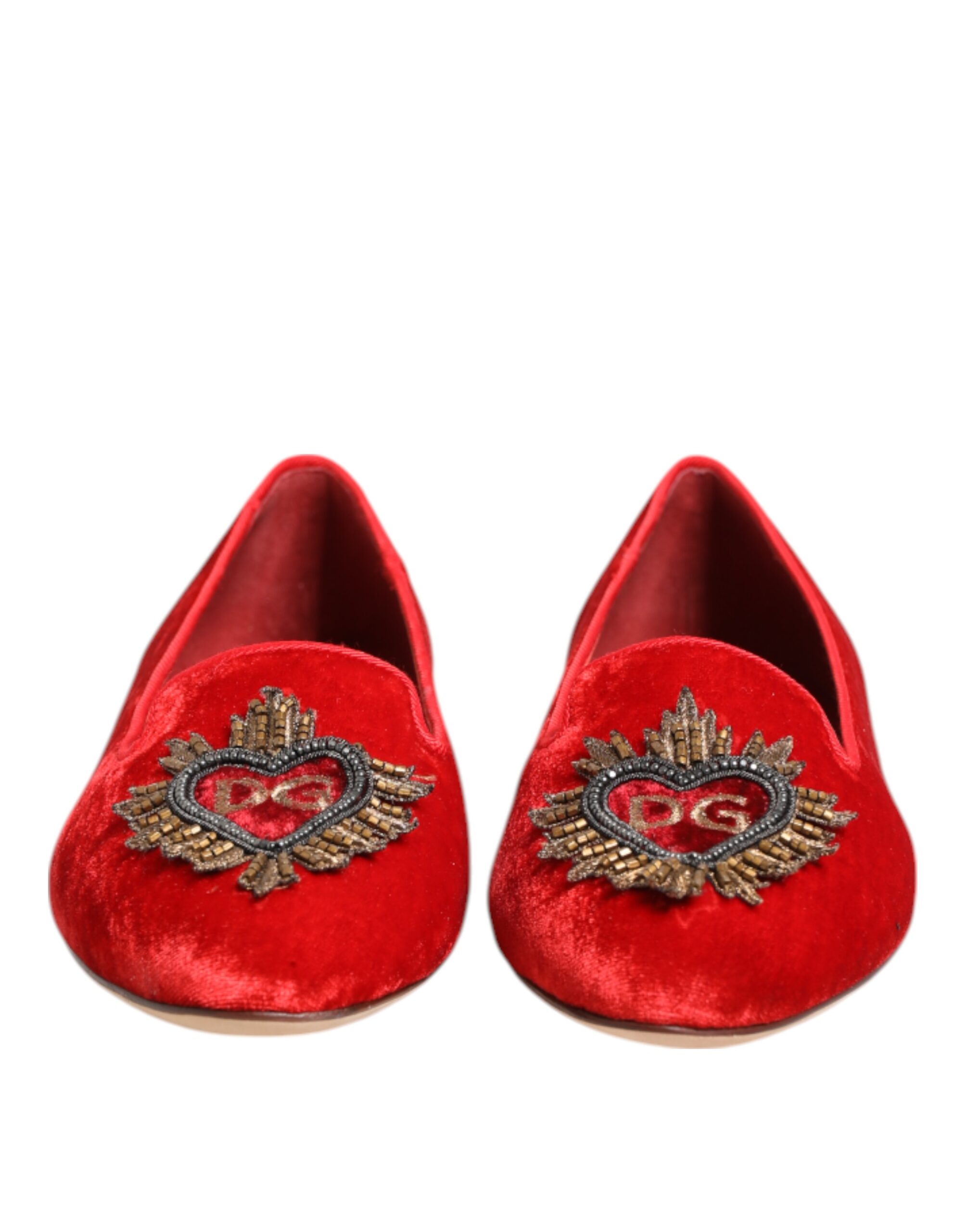 Туфли-лоферы Red Velvet DG Heart Dolce & Gabbana, красный — фото 3