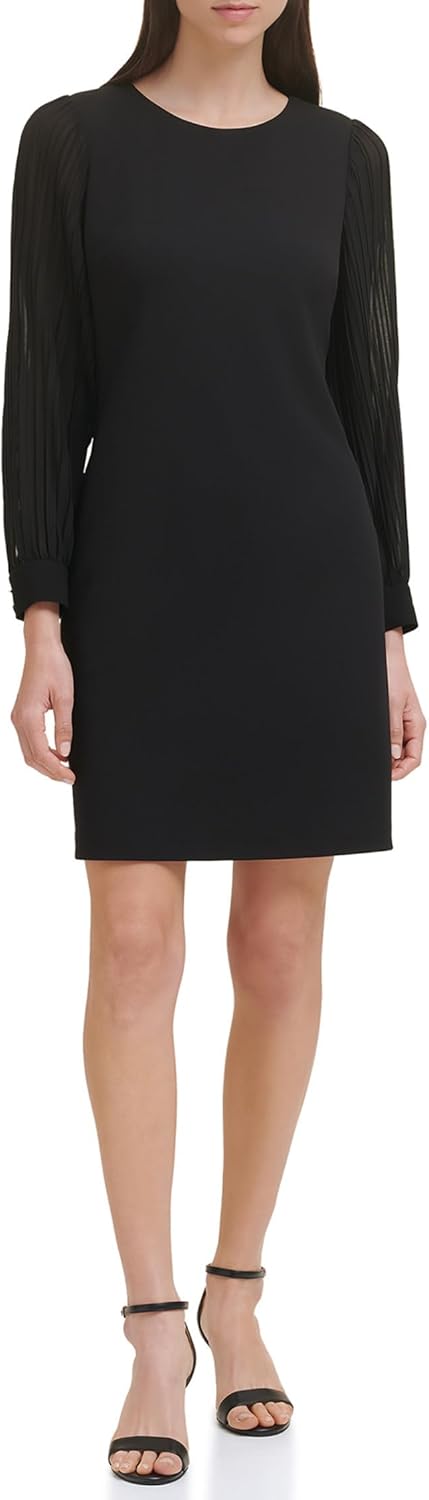 

Женское платье Tommy Hilfiger А-силуэта с плиссированными шифоновыми рукавами, Black