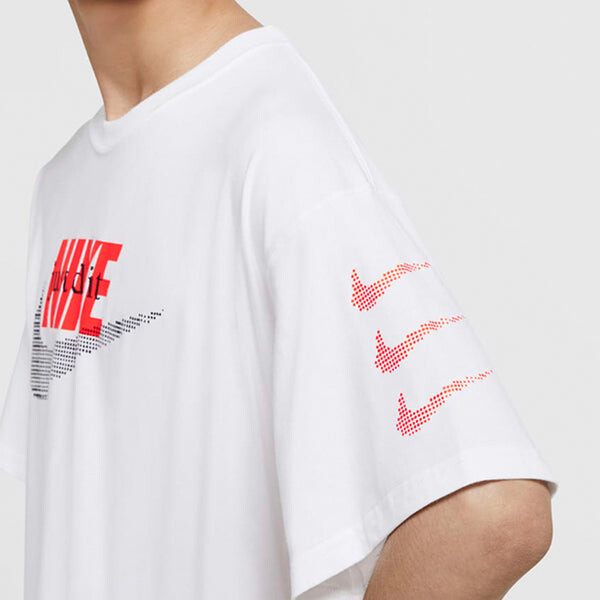 Футболка sportswear retro pattern printing white Nike, белый — фото 3