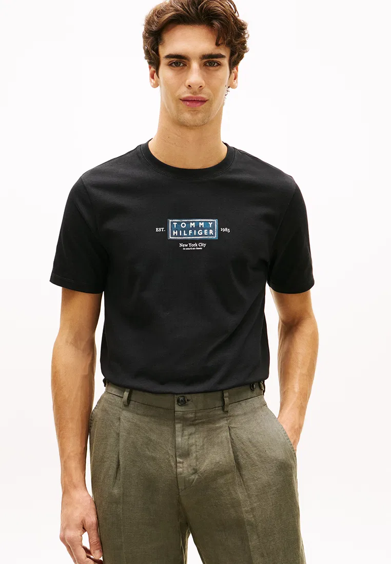 Футболка с круглым вырезом, Heritage Logo Jersey, TH Mainline Tommy Hilfiger, черный