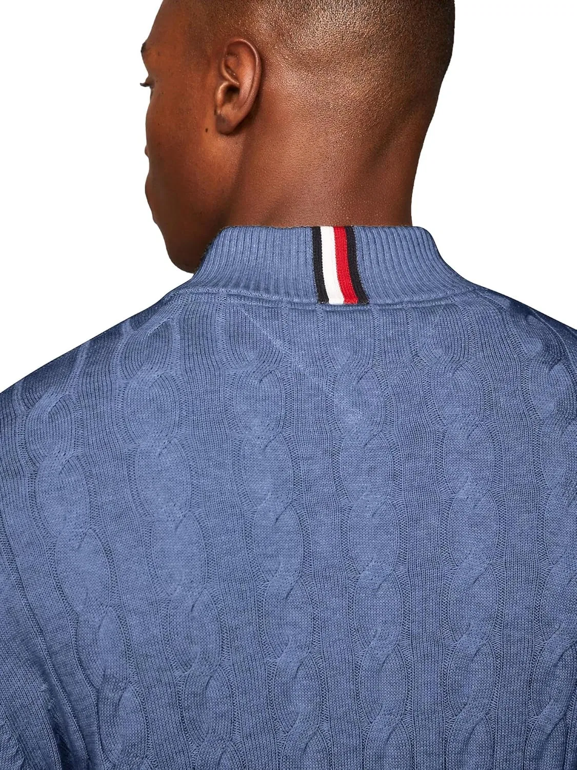 Мужской свитер TOMMY HILFIGER Signature Cable Kint Quarter Zip Pullover Sweater из коллекции 2025 года — фото 3