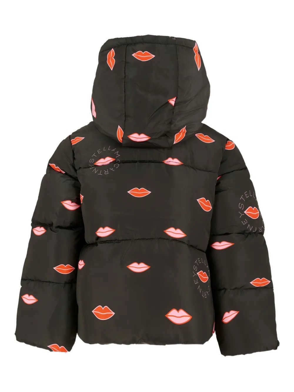Куртка-пуховик с принтом губ Stella McCartney Kids, черный — фото 2