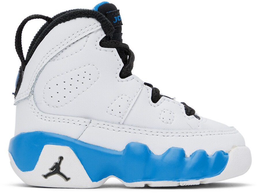 

Детские белые и синие кроссовки Jordan 9 Retro Nike Jordan