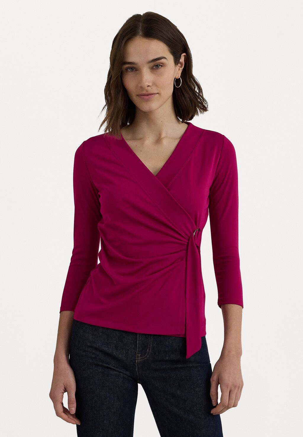 

Топ с длинными рукавами STRETCH JERSEY TOP Lauren Ralph Lauren, розовый